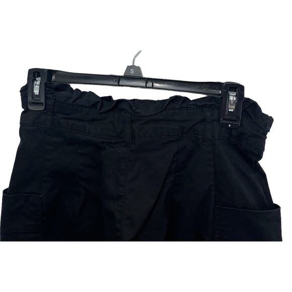 Zara High Waisted Black Pants Paperbag Waist Side Pockets Small Wide Leg - Picture 2 of 7